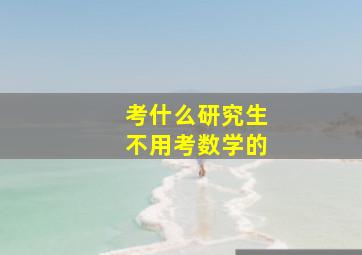 考什么研究生不用考数学的