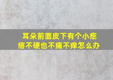 耳朵前面皮下有个小疙瘩不硬也不痛不痒怎么办