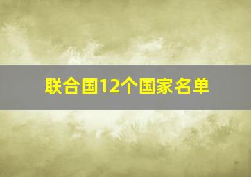 联合国12个国家名单