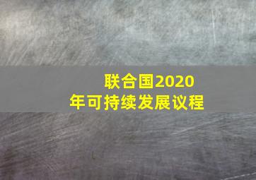 联合国2020年可持续发展议程