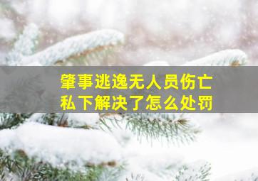 肇事逃逸无人员伤亡私下解决了怎么处罚