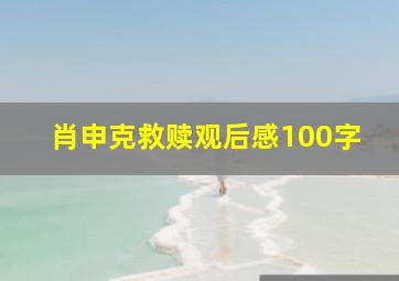 肖申克救赎观后感100字