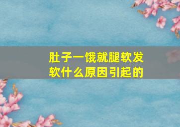 肚子一饿就腿软发软什么原因引起的