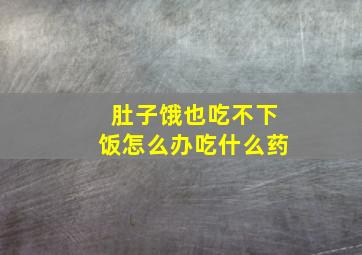 肚子饿也吃不下饭怎么办吃什么药