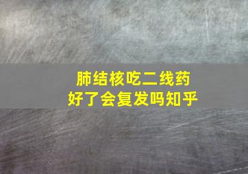 肺结核吃二线药好了会复发吗知乎