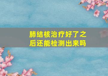 肺结核治疗好了之后还能检测出来吗