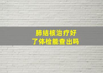 肺结核治疗好了体检能查出吗