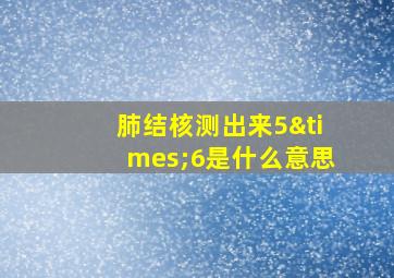 肺结核测出来5×6是什么意思