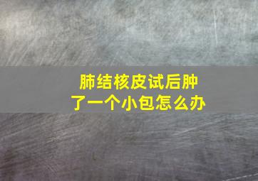 肺结核皮试后肿了一个小包怎么办