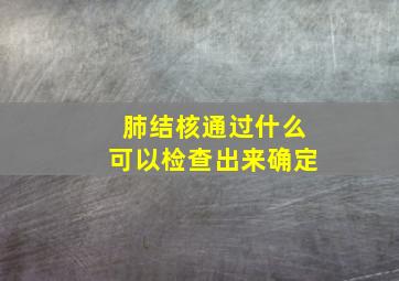 肺结核通过什么可以检查出来确定