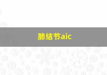 肺结节aic