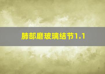 肺部磨玻璃结节1.1