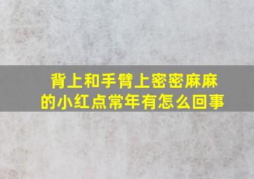 背上和手臂上密密麻麻的小红点常年有怎么回事