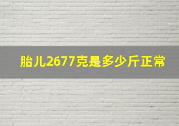 胎儿2677克是多少斤正常