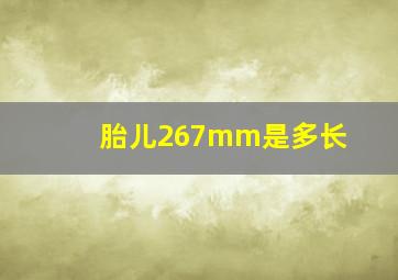 胎儿267mm是多长