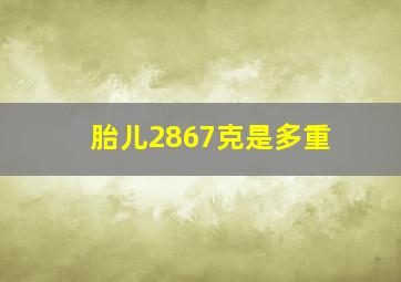 胎儿2867克是多重