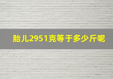 胎儿2951克等于多少斤呢