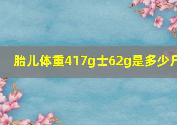 胎儿体重417g士62g是多少斤