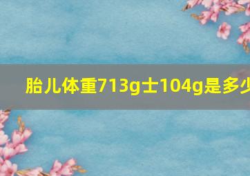 胎儿体重713g士104g是多少