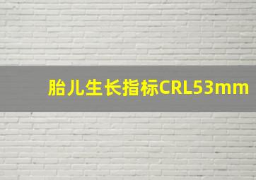 胎儿生长指标CRL53mm