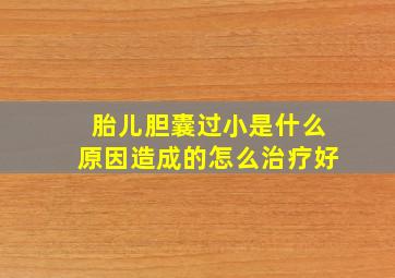 胎儿胆囊过小是什么原因造成的怎么治疗好