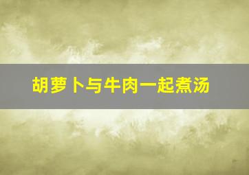 胡萝卜与牛肉一起煮汤