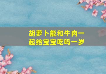 胡萝卜能和牛肉一起给宝宝吃吗一岁