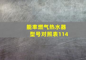 能率燃气热水器型号对照表114