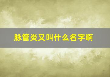 脉管炎又叫什么名字啊