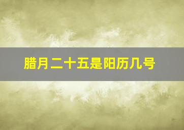 腊月二十五是阳历几号