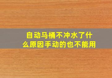 自动马桶不冲水了什么原因手动的也不能用