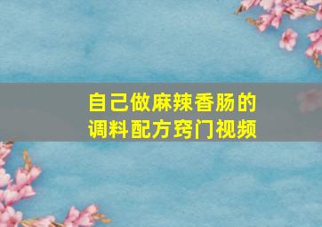 自己做麻辣香肠的调料配方窍门视频