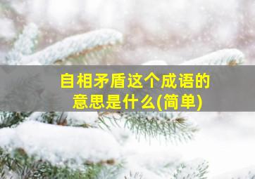 自相矛盾这个成语的意思是什么(简单)