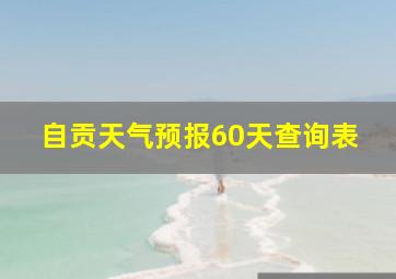 自贡天气预报60天查询表