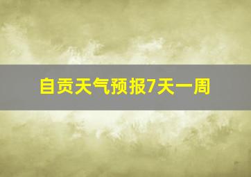 自贡天气预报7天一周