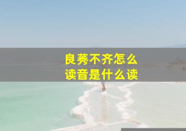 良莠不齐怎么读音是什么读