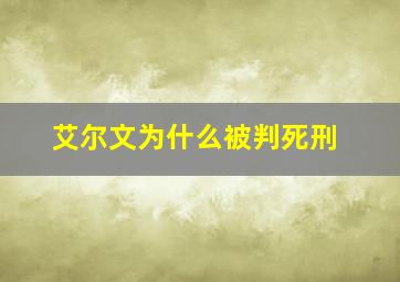 艾尔文为什么被判死刑