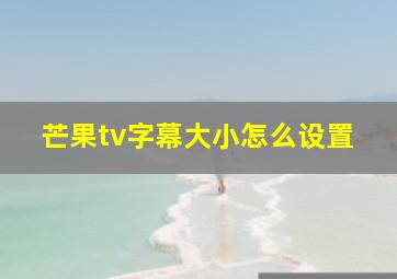 芒果tv字幕大小怎么设置