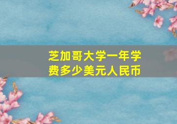 芝加哥大学一年学费多少美元人民币