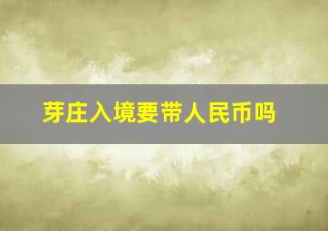 芽庄入境要带人民币吗