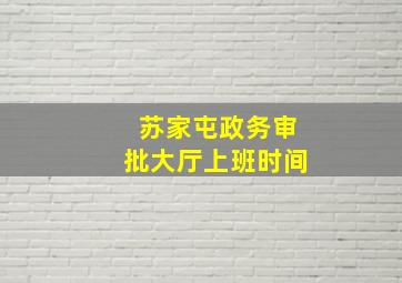 苏家屯政务审批大厅上班时间