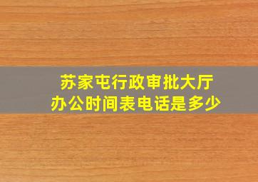 苏家屯行政审批大厅办公时间表电话是多少