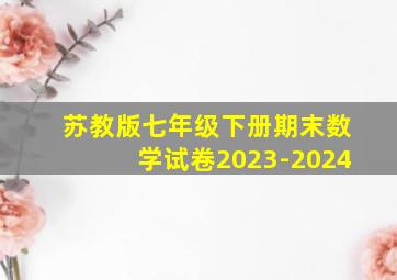 苏教版七年级下册期末数学试卷2023-2024