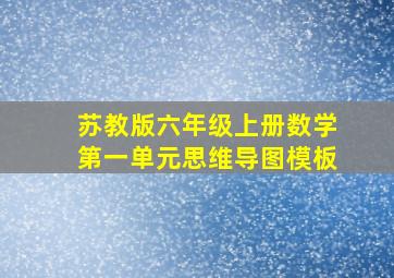 苏教版六年级上册数学第一单元思维导图模板