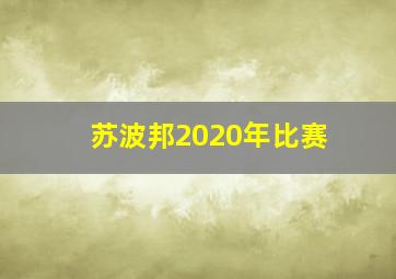 苏波邦2020年比赛