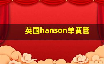 英国hanson单簧管