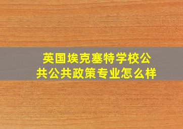 英国埃克塞特学校公共公共政策专业怎么样