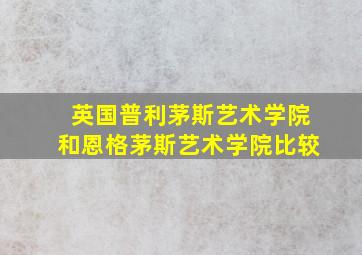 英国普利茅斯艺术学院和恩格茅斯艺术学院比较