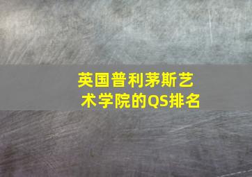 英国普利茅斯艺术学院的QS排名