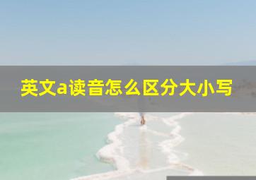 英文a读音怎么区分大小写